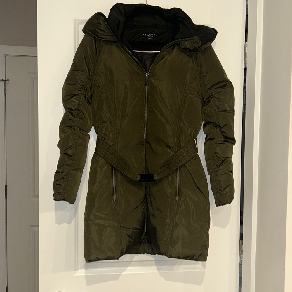 NWOT Laundry By Shelli Segal Olive Puffer Jacket